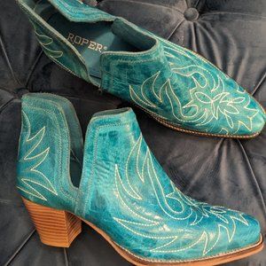 Roper Turquoise Ankle Booties 9.5 Women's